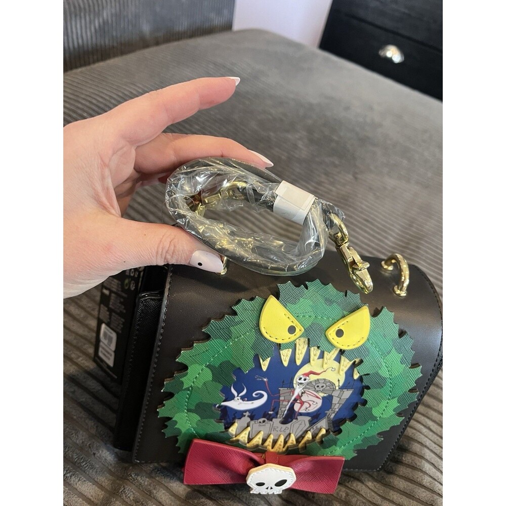 NWT Loungefly Disney Nightmare Before Christmas Wreath Crossbody Purse RARE - Picture 11 of 16